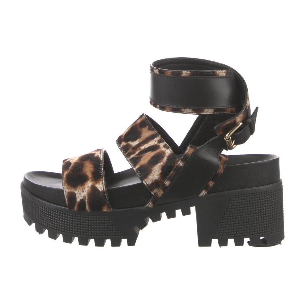 Authentic LOUIS VUITTON Ponyhair Animal Print Gladiator Sandals